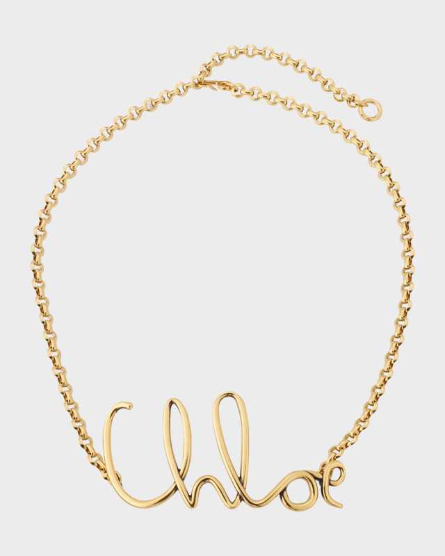 Logo Brass Chain Belt